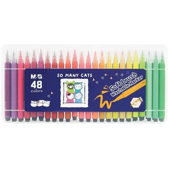 M&G So many cats štětečkové fixy 48 ks