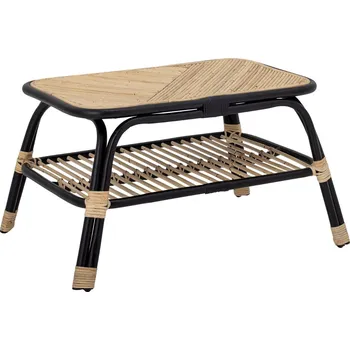 Konferenční stolek Ratanový konferenční stolek Bloomingville Loue s černou podnoží 79 x 54 cm