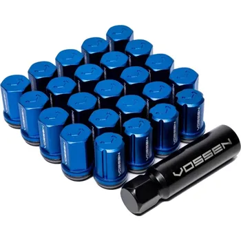 Alu kolo Vossen Wheels sada kolových matic a pojistných matic modrá M14x1,5