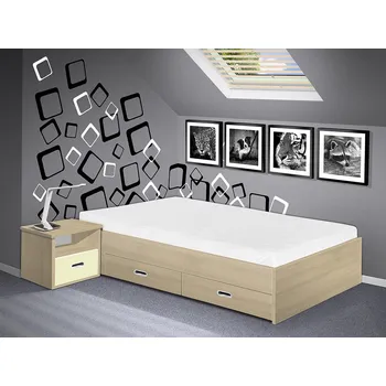 Postel Nabytekmorava postel s úložným prostorem Renata 160x200 cm barva lamina: akát, boční čela: bez bočních čel