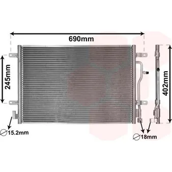 Klimatizace automobilu Kondenzátor, klimatizace VAN WEZEL 03005199