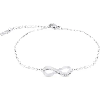 Náramek Ellami TOKIO 1816 Náramek z chirurgické oceli s pevným přívěskem, nekonečno se zirkony Ellami