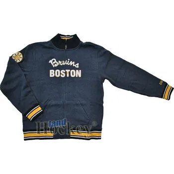 Pánská mikina Mikina CCM Team Classic Sweater Knit Track Jacket Boston J6051 Barva: Černá, Velikost: XL