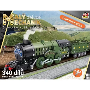 MaDe Malý mechanik Parní lokomotiva s uhlákem 340 dílků ostatní stavebnice MaDe Malý mechanik Parní lokomotiva s uhlákem 340 dílků