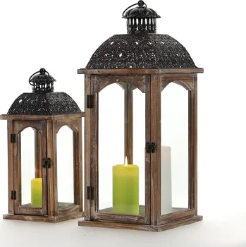 Lucerna Dřevěná lucerna MSL2091 - 58,5 cm