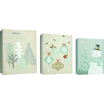 Euro Habitat Vánoční dárkové krabice se třpytky - Sada 3 ks - Les