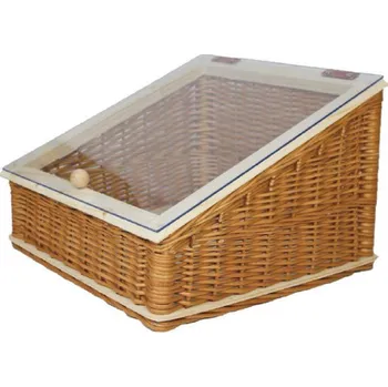 Koš na prádlo Pultový koš 40 x 40 x 13 / 27 cm s plexi poklopem