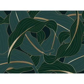 Fototapeta FTNS 1279 AG Design vliesová fototapeta 4-dielna Night Leaves - Nočné lístie, veľkosť 360 x 270 cm