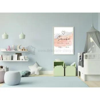 Samolepící dekorace Plakáty - Narození dítěte akvarel (dcera)