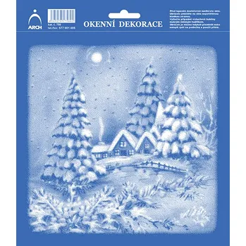 Okenní dekorace Okenní fólie Zima v horách 20 x 23,5 cm