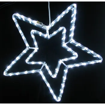 Vánoční dekorace Vánoční LED osvětlení hvězda 55 cm - dekorace na okno, dveře, výklad bílá studená