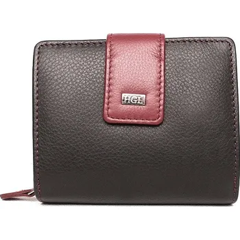 Peněženka Tříoddílová kožená peněženka HGL no. 7559 + RFID černo-vínová | KabelkyproVas.czproVas.cz