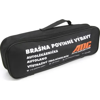 Autolékárnička Brašna povinné výbavy automobilu dle 206/2018 Sb. (autolékárnička do roku 2028) s logem ADC - černá