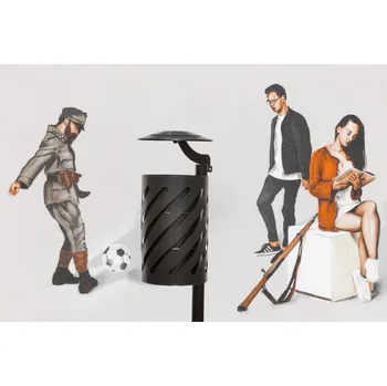 Venkovní odpadkový koš PROFICITY Odpadkový koš Sofia se stříškou BIS