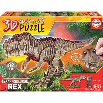 Puzzle Puzzle dinosaurus Tyrannosaurus Rex 3D Creature Educa délka 61 cm 82 dílků od 6 let