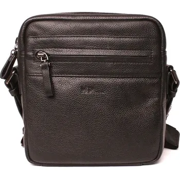 Kabelka Luxusní středně velká kožená černá crossbody taška Marta Ponti no. C48