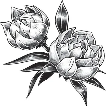 Odstranitelné tetování Dva šedé tulipány - nalepovací tetování