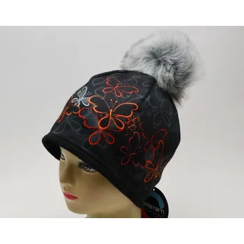 Kukla Čepice zimní RDX funkční 3864 motyli Barva: oranžová, Velikost: 7 (9-12 let)