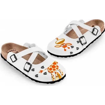 Dámská zdravotní obuv Obuv zdravotní FORcare 101056 bílá potisk žirafa Velikost: 36