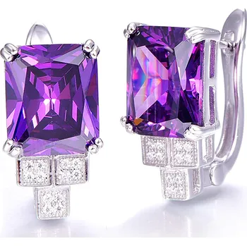 Šperkovnice Stříbrné náušnice s Ametystem 925/1000