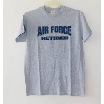 Pánské tričko Gildan Triko, tričko s potiskem AIR FORCE RETIRED krátký rukáv - šedé Velikost: 3XL