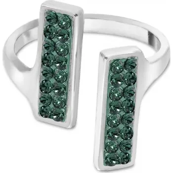 Prsten Prsten zelený se Swarovski Elements Glow PFMP1EM Emerald 52 - 54 (S/M)