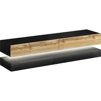 Televizní stolek COSMO LED Černý/Dub Votan