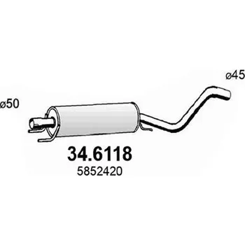 Zadní díl výfuku Střední díl výfuku ASSO 34.6118