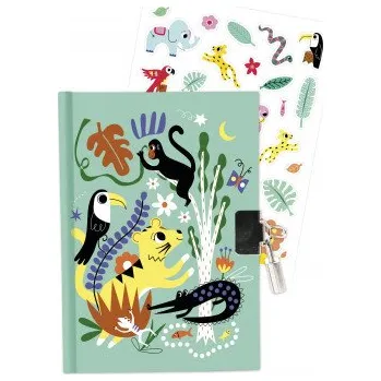 Set školních potřeb Pamiętnik zapinany na kłódkę Dżungla (PL)