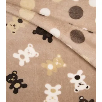 Látka metráž fleece cuddle oboustranný medvídek hnědý | RTex