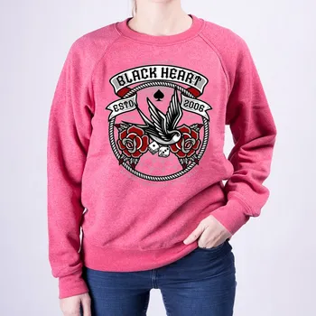 Dámská mikina Dámská Mikina BLACK HEART SWALLOW ROSE Barva: Červená, Velikost: S