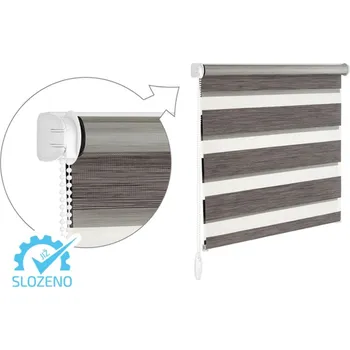 Roleta ZEBRA-SHOP Roleta DEN A NOC / KOMPLET / ZATEMŇUJÍCÍ / TM.HNĚDÝ MELÍR / BH 2908 Výška: 150, Šířka: 32, Strana ovládání: vpravo