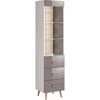 Knihovna Eoshop Vitrína Brela S2D1W, šedá / bílá, lamino