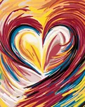 Zuty Duhové malované srdce 40 x 50 cm s…