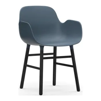 Jídelní židle Form Armchair Black Oak modrá