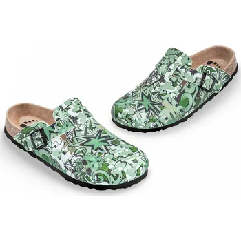 Pracovní obuv Obuv zdravotní FORcare 102041 zelená potisk graffiti Velikost: 40