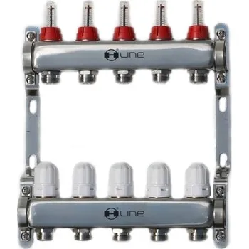 rozdělovač topení H2O H-LINE 1" nerezový rozdělovač 2 cestný s průtokoměry H-LINE.1175.002