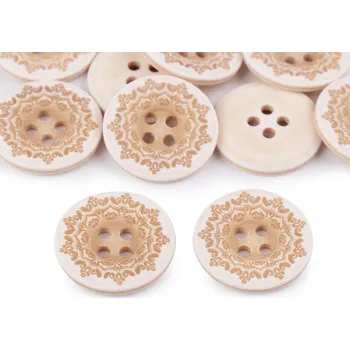 Knoflík Knoflík čtyřdírkový, plastový velikost 44" 830452 - světle béžový