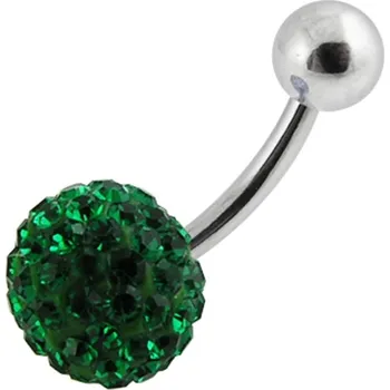 Piercing Steel Jewelry Piercing zelená kulička z chirurgické oceli PR121139 dárkové balení zdarma