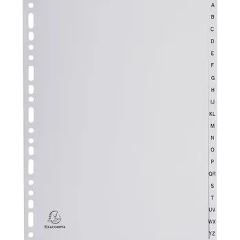 Rozlišovač Exacompta abecední A-Z, A4 maxi, PP, šedý