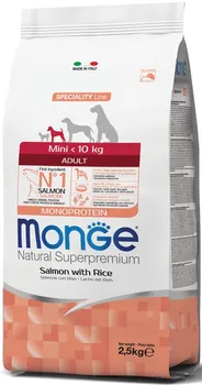 Krmivo pro psa Monge Natural Superpremium Mini Adult Monoprotein losos a rýže 2,5 kg