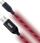 Yenkee YCU 341 GN LED USB-C 1 m červený