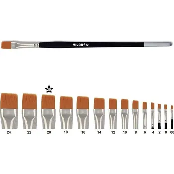 Umělecký štětec Štětec Milan série 621 - plochý/lak, umělecký č. 20