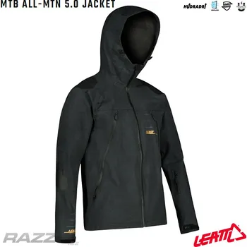 Cyklistická bunda Nepromokavá bunda na kolo Leatt MTB 5.0 All-Mtn Jacket Black 2022 XL