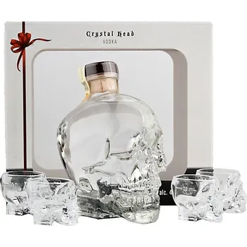 Vodka Crystal Head Vodka 40% 0,7 l (dárkové balení 4 sklenice)