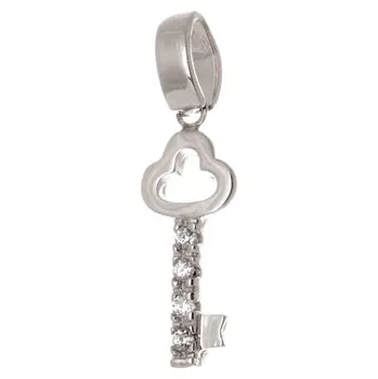 Přívěsek Přívěšek z bílého zlata klíč ZZ0808BF + dárek zdarma