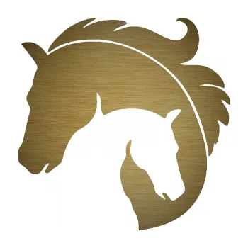 Samolepící dekorace SAMOLEPKA Kůň 086 levá kobyla s hříbátkem (64 - škrábaný kov zlatý) NA AUTO, NÁLEPKA, FÓLIE, POLEP, TUNING, VLASTNÍ TEXT, TISK, AUTOSAMOLEPKY.cz, POLEPY, OBRÁZEK, LOGO, SAMOLEPKY