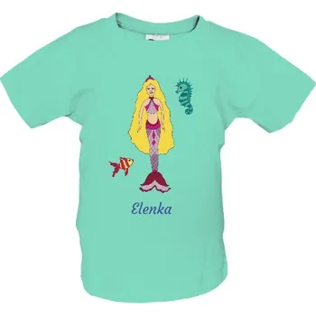 Tričko s potiskem Mořská pana a mořský koník dětské