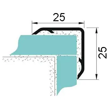 Stavební profil Rohový profil hliníkový "L" 25x25 / d. 2,5m PBAKA 250
