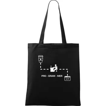 Programer code - Taška bavlněná - 42 x 38 cm ( Černá )